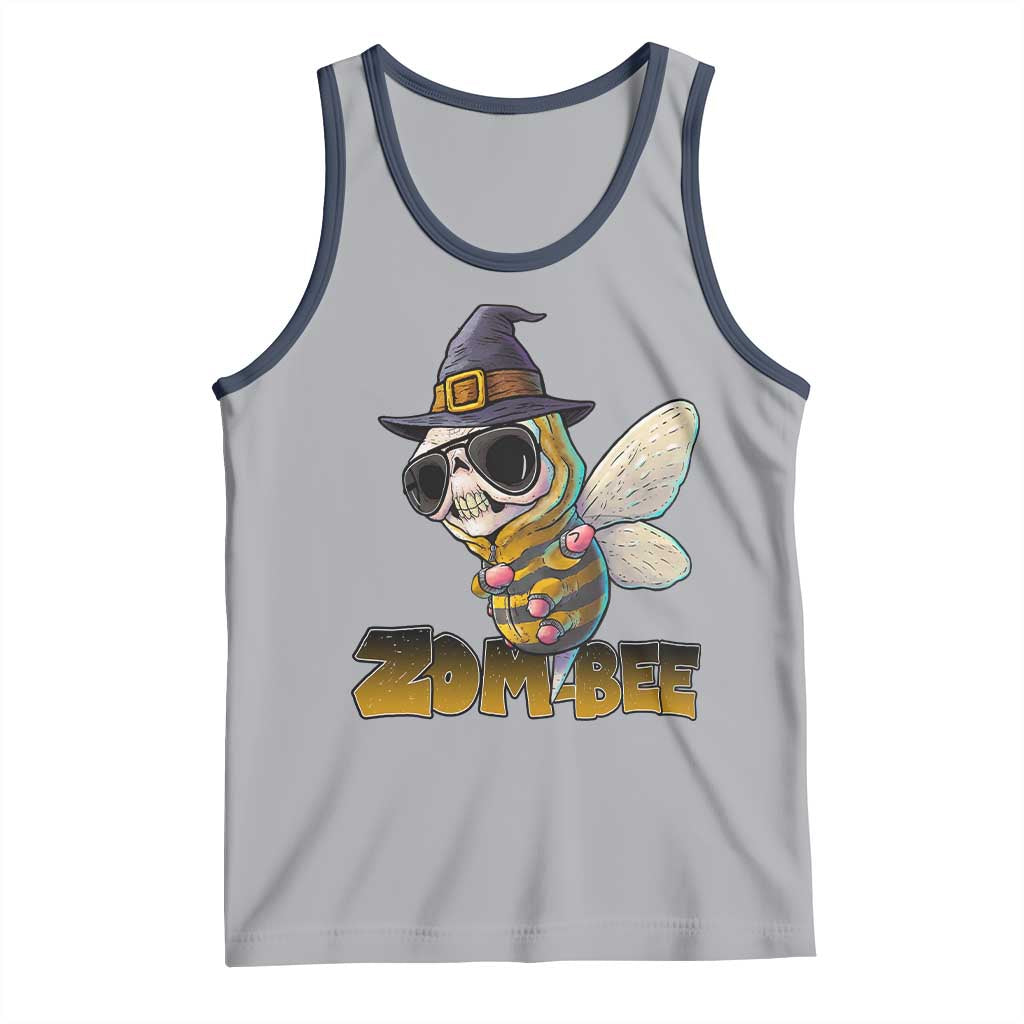 Halloween Zombie Bee Tank Top Zombee Funny Dabbing TS12 Athletic Heather Navy Print Your Wear
