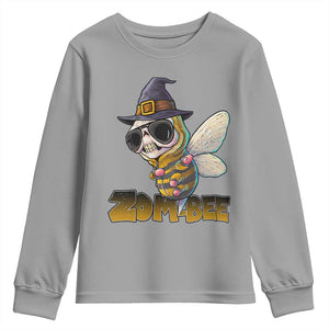 Halloween Zombie Bee Youth Sweatshirt Zombee Funny Dabbing TS12 Sport Gray Print Your Wear