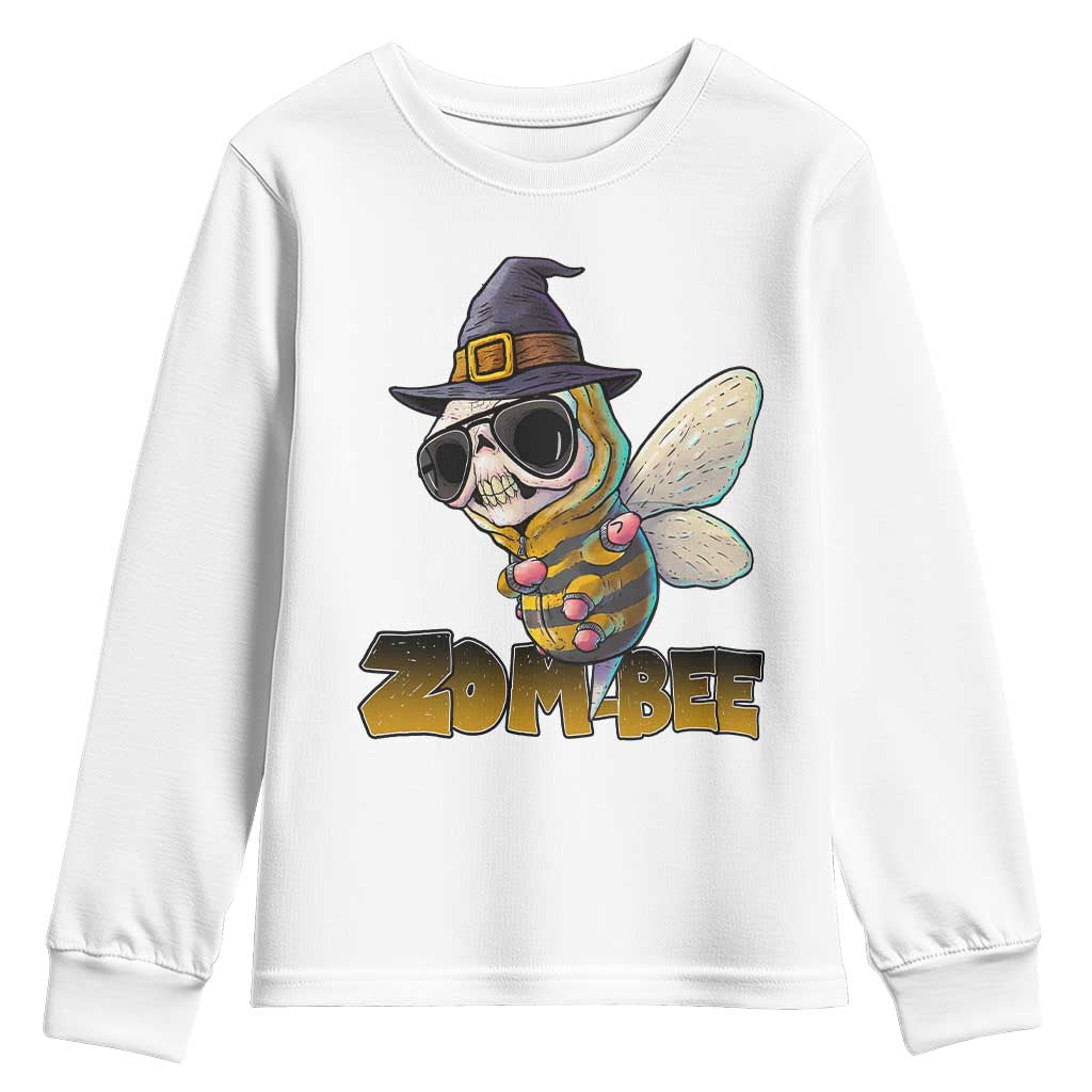 Halloween Zombie Bee Youth Sweatshirt Zombee Funny Dabbing TS12 White Print Your Wear