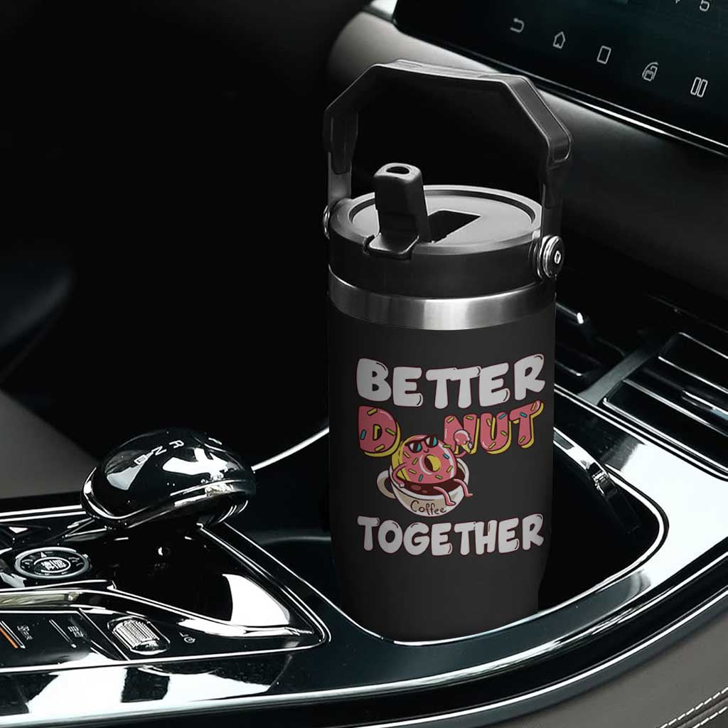 Donut Coffee Better Together Flip Straw Tumbler Cute Sweet Dessert Valentine TS12 Print Your Wear