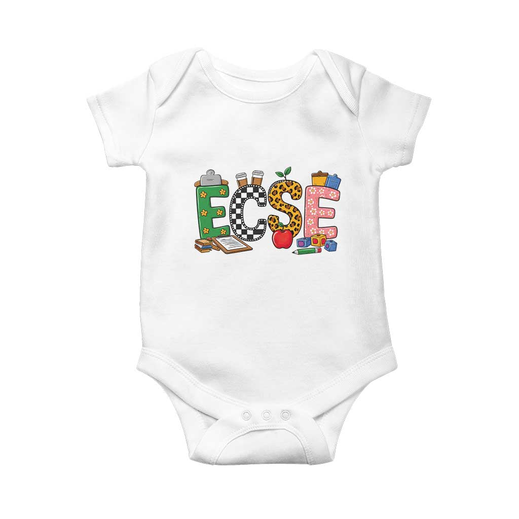 Early Childhood Special Education Teacher Baby Onesie ECSE Life TS12 White Print Your Wear