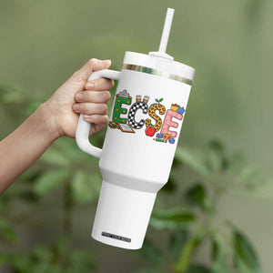Early Childhood Special Education Teacher Tumbler With Handle ECSE Life