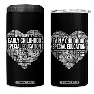 Early Childhood Special Education Teacher 4 in 1 Can Cooler Tumbler Caring Compassionate Kindness