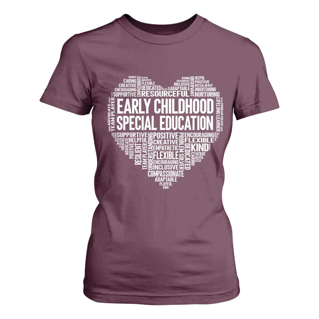 Early Childhood Special Education Teacher T Shirt For Women Caring Compassionate Kindness