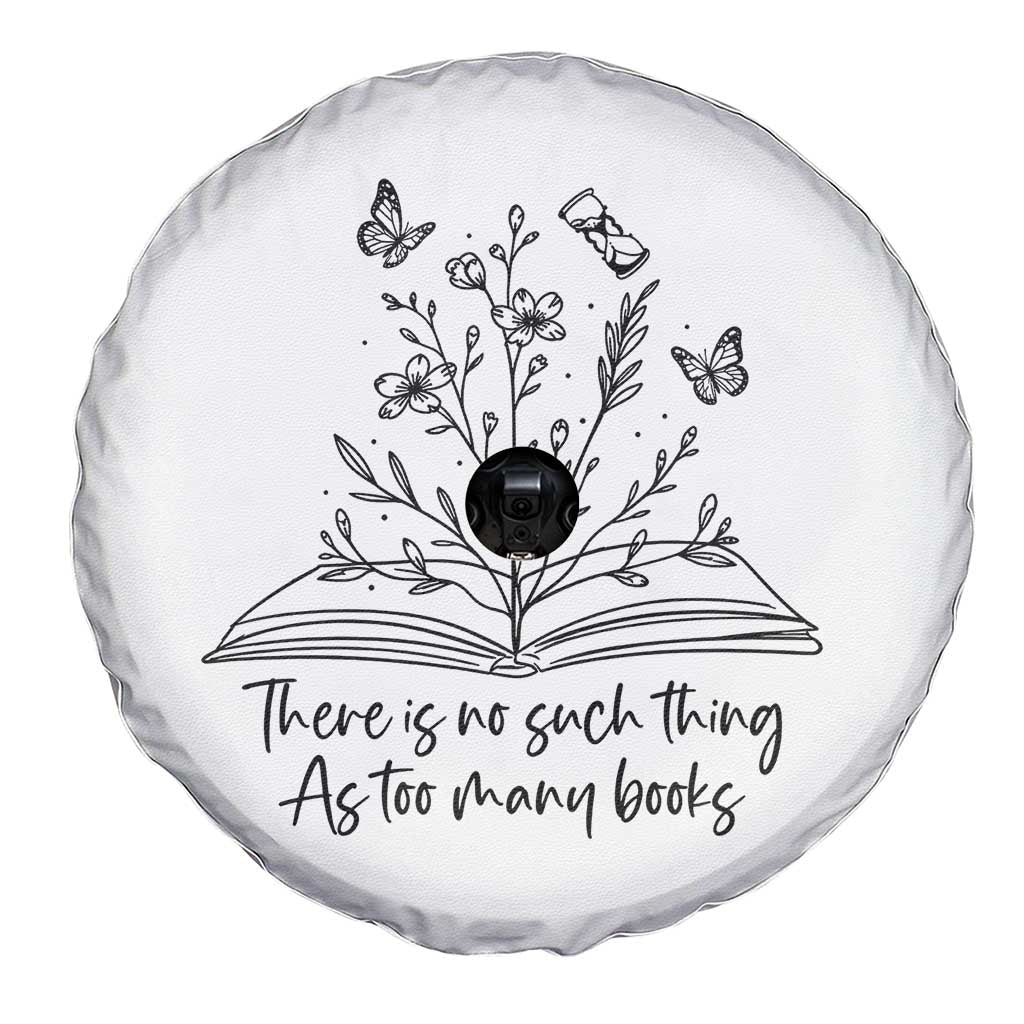 Floral Bookworm Reader Spare Tire Cover There Is No Such Thing As Too Many Books