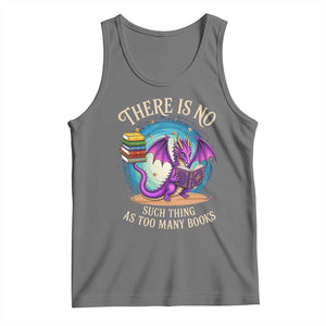 Fantasy Dragon Book Lover Tank Top There Is No Such Thing As Too Many Books TS12 Black Heather Print Your Wear