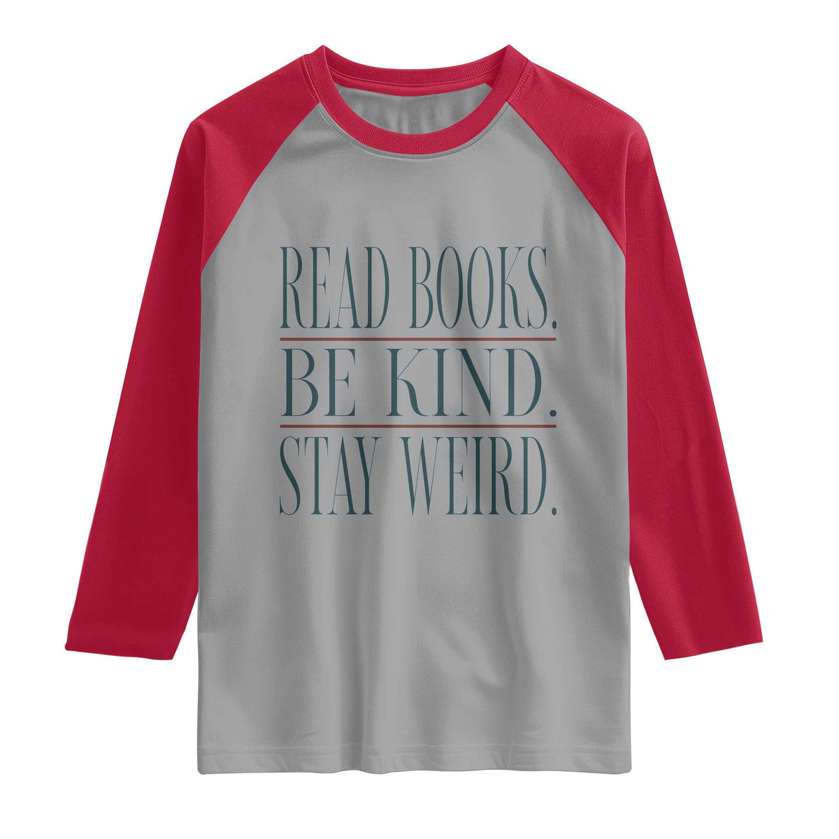 Be Kind Stay Weird Book Lover Raglan Shirt Teacher Reading Books Gift