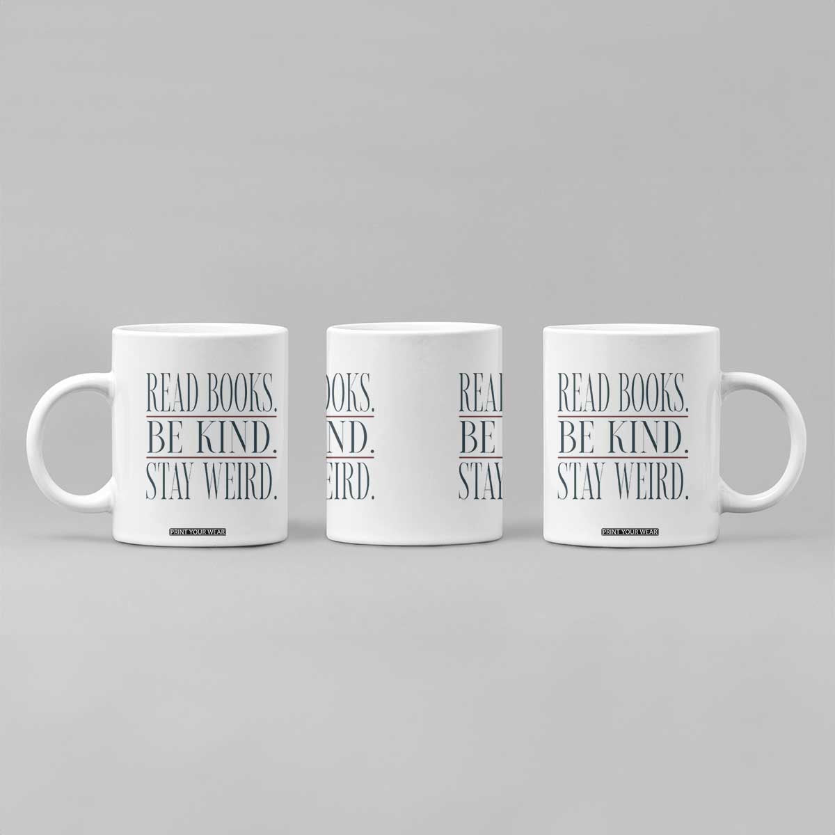 Be Kind Stay Weird Book Lover Coffee Mug Teacher Reading Books Gift