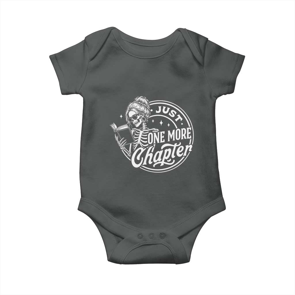 Just One More Chapter Skeleton Woman Baby Onesie Book Lover Gift