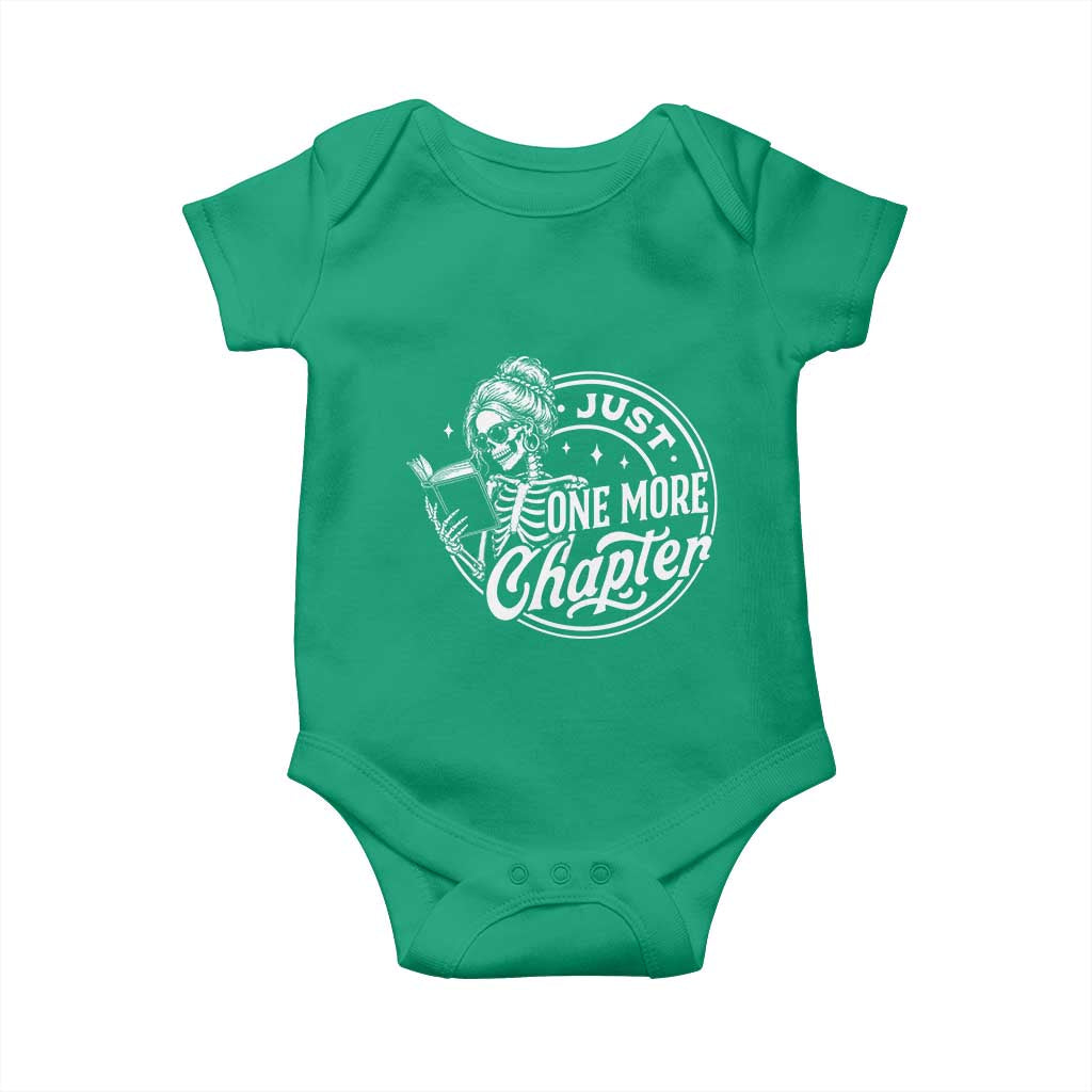 Just One More Chapter Skeleton Woman Baby Onesie Book Lover Gift