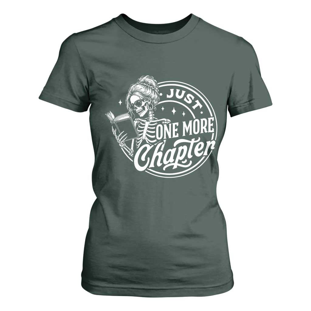 Just One More Chapter Skeleton Woman T Shirt For Women Book Lover Gift
