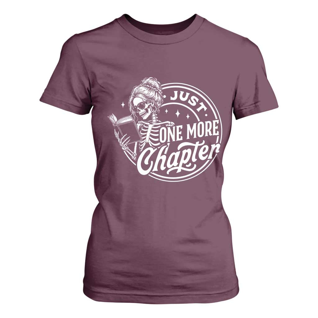Just One More Chapter Skeleton Woman T Shirt For Women Book Lover Gift