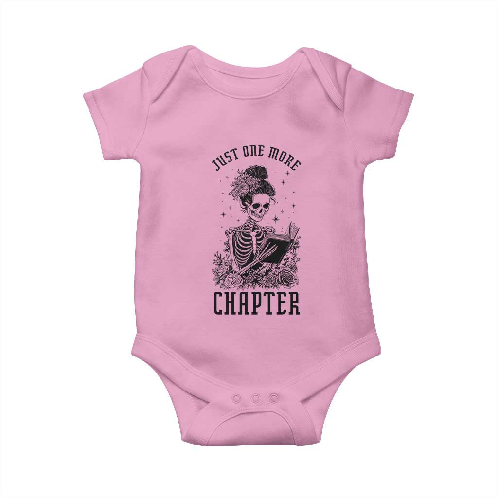 Funny Skeleton Book Lover Baby Onesie Just One More Chapter