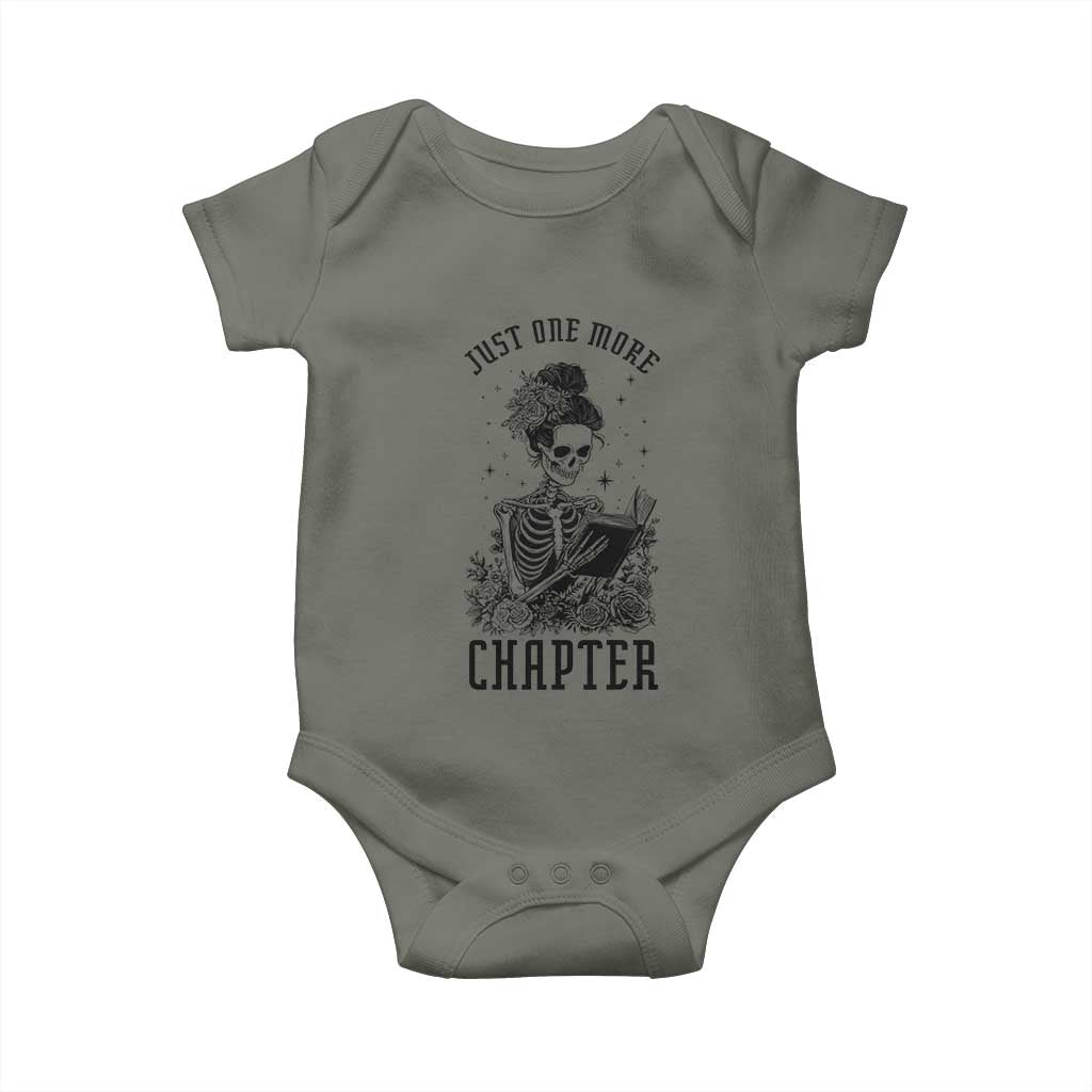 Funny Skeleton Book Lover Baby Onesie Just One More Chapter