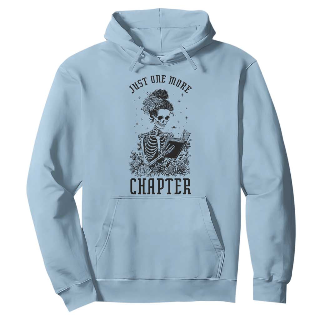 Funny Skeleton Book Lover Hoodie Just One More Chapter