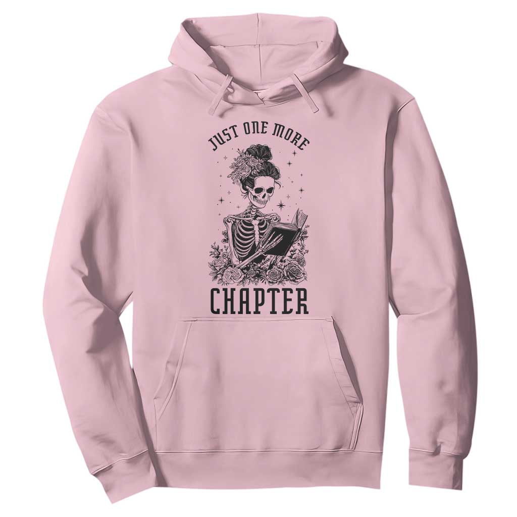Funny Skeleton Book Lover Hoodie Just One More Chapter