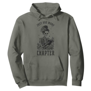 Funny Skeleton Book Lover Hoodie Just One More Chapter