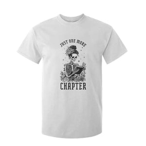 Funny Skeleton Book Lover T Shirt For Kid Just One More Chapter