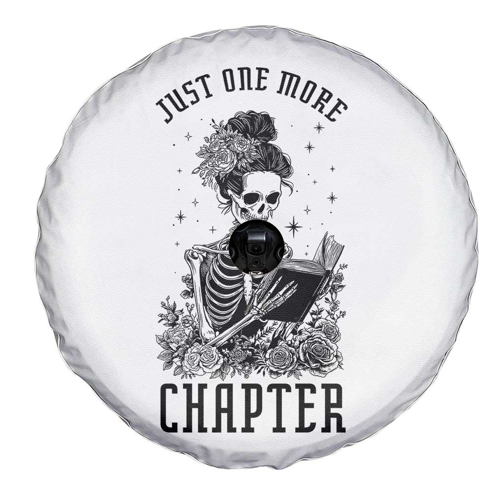 Funny Skeleton Book Lover Spare Tire Cover Just One More Chapter