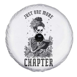 Funny Skeleton Book Lover Spare Tire Cover Just One More Chapter