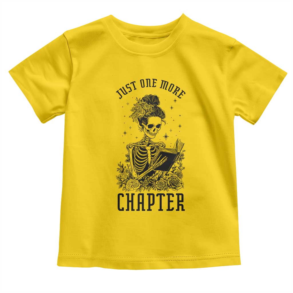 Funny Skeleton Book Lover Toddler T Shirt Just One More Chapter