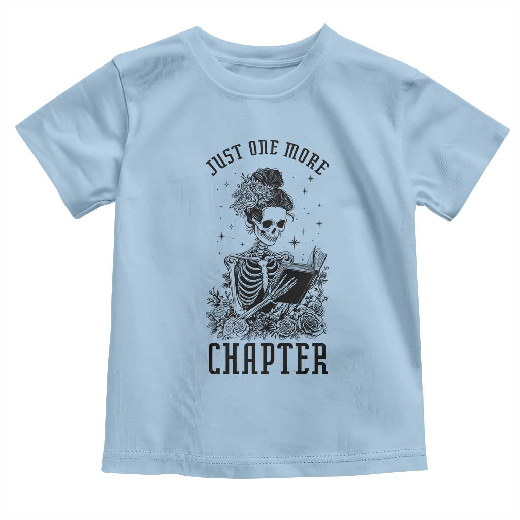 Funny Skeleton Book Lover Toddler T Shirt Just One More Chapter