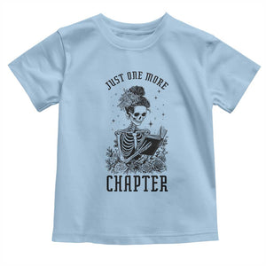 Funny Skeleton Book Lover Toddler T Shirt Just One More Chapter