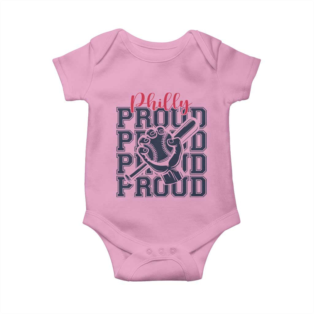 Baseball Lover Baby Onesie Philly Baseball Spirit Proud Fan Sport Humor Gift TS12 Light Pink Print Your Wear