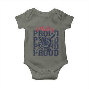 Baseball Lover Baby Onesie Philly Baseball Spirit Proud Fan Sport Humor Gift TS12 Military Green Print Your Wear