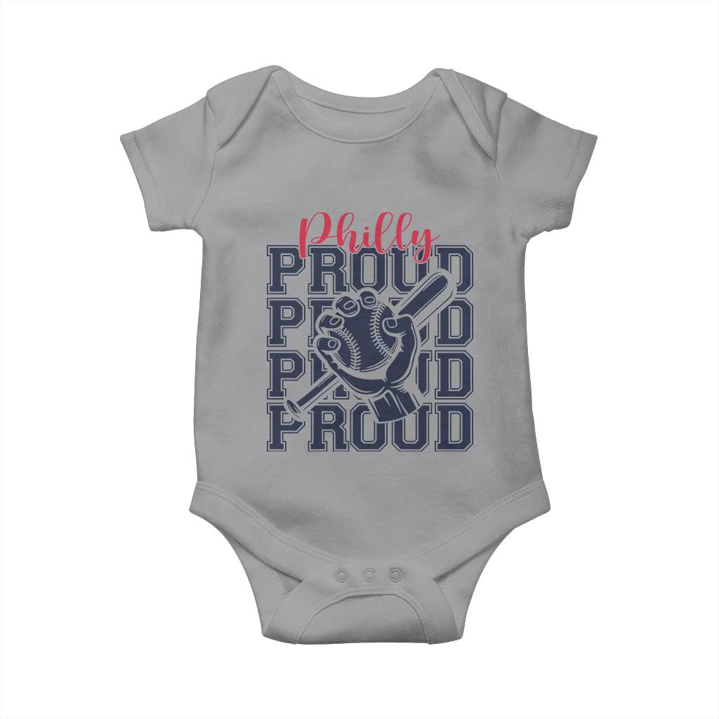 Baseball Lover Baby Onesie Philly Baseball Spirit Proud Fan Sport Humor Gift TS12 Sport Gray Print Your Wear