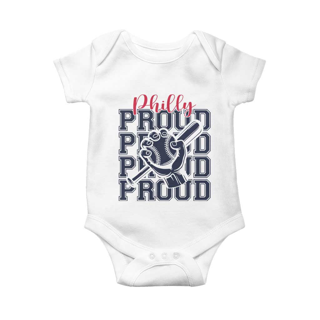 Baseball Lover Baby Onesie Philly Baseball Spirit Proud Fan Sport Humor Gift TS12 White Print Your Wear