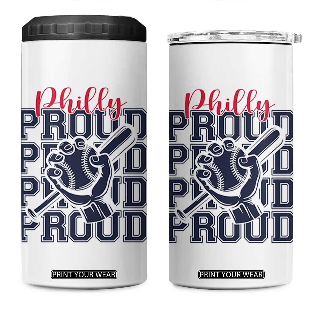Baseball Lover 4 in 1 Can Cooler Tumbler Philly Baseball Spirit Proud Fan Sport Humor Gift TS12 One Size: 16 oz White Print Your Wear