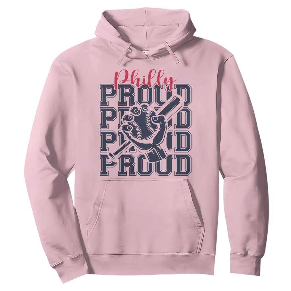Baseball Lover Hoodie Philly Baseball Spirit Proud Fan Sport Humor Gift TS12 Light Pink Print Your Wear