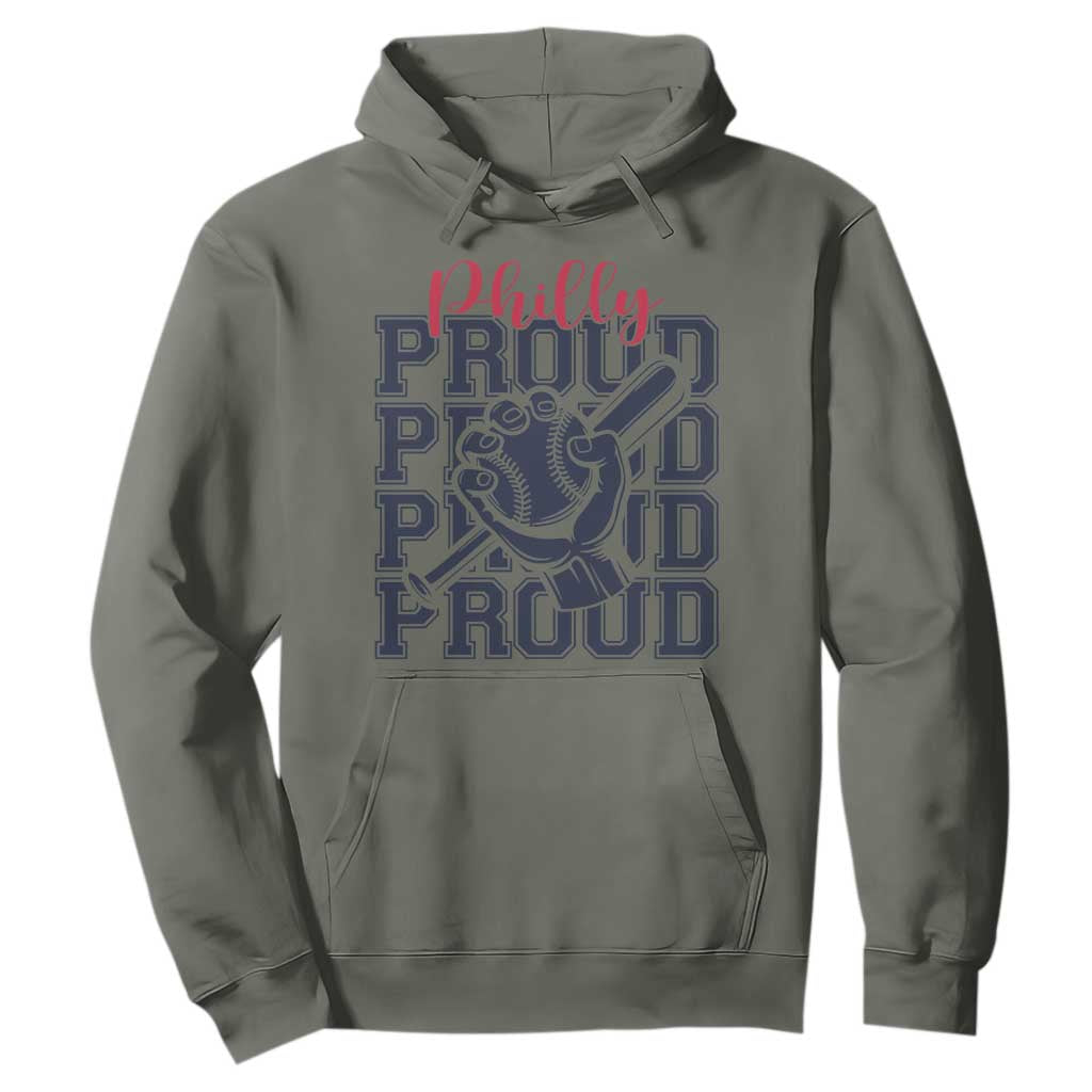 Baseball Lover Hoodie Philly Baseball Spirit Proud Fan Sport Humor Gift TS12 Military Green Print Your Wear
