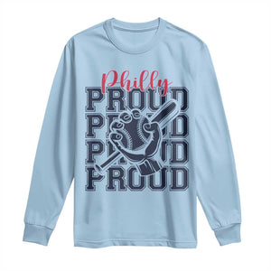 Baseball Lover Long Sleeve Shirt Philly Baseball Spirit Proud Fan Sport Humor Gift TS12 Light Blue Print Your Wear