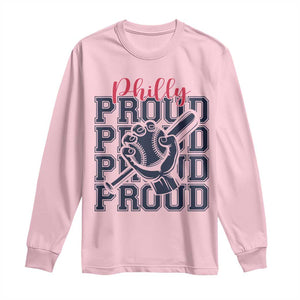 Baseball Lover Long Sleeve Shirt Philly Baseball Spirit Proud Fan Sport Humor Gift TS12 Light Pink Print Your Wear