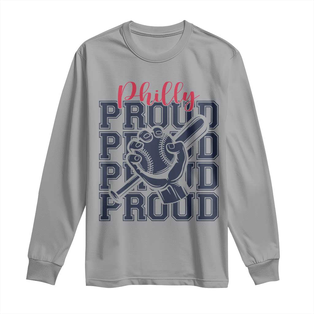 Baseball Lover Long Sleeve Shirt Philly Baseball Spirit Proud Fan Sport Humor Gift TS12 Sport Gray Print Your Wear