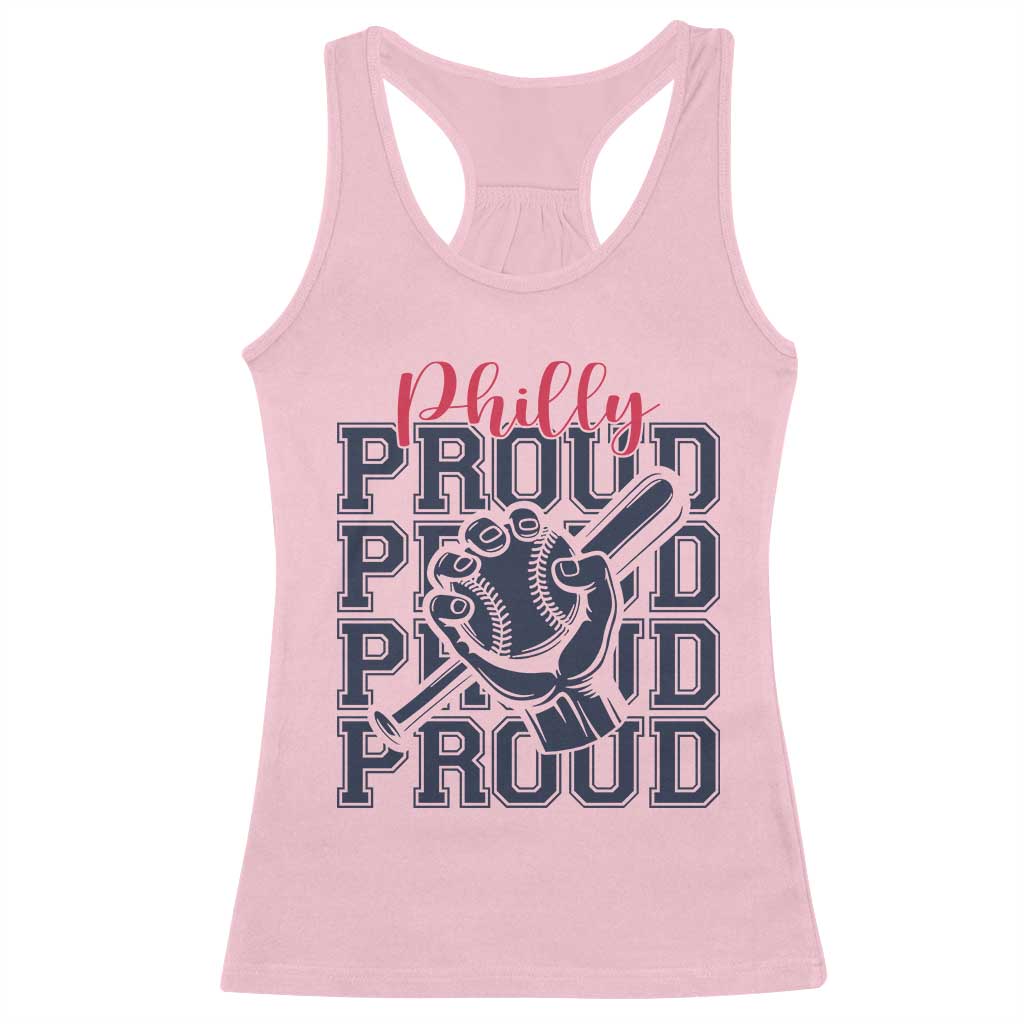 Baseball Lover Racerback Tank Top Philly Baseball Spirit Proud Fan Sport Humor Gift TS12 Light Pink Print Your Wear