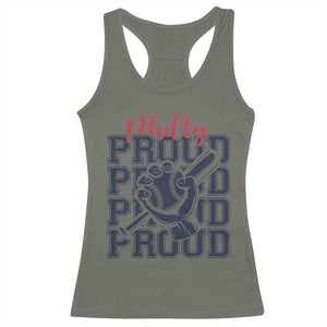 Baseball Lover Racerback Tank Top Philly Baseball Spirit Proud Fan Sport Humor Gift TS12 Military Green Print Your Wear