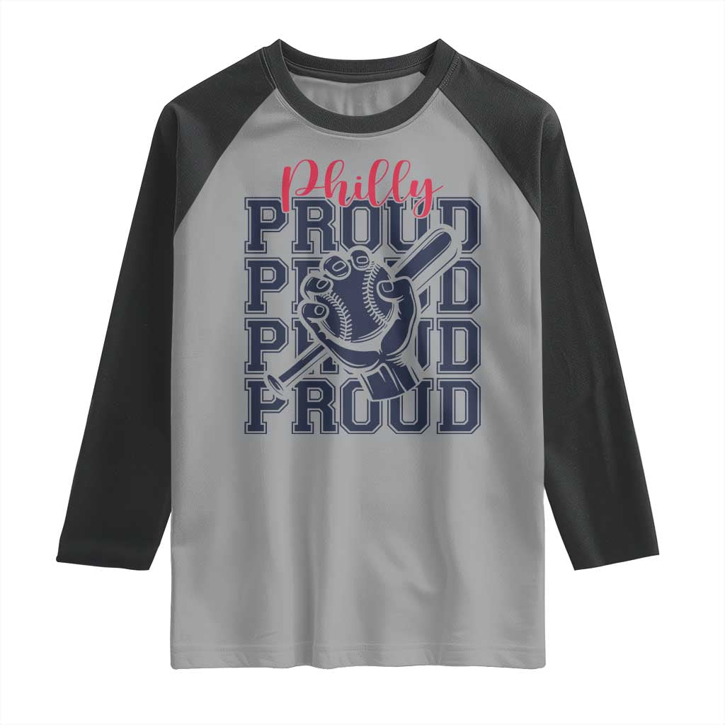 Baseball Lover Raglan Shirt Philly Baseball Spirit Proud Fan Sport Humor Gift TS12 Sport Gray Black Print Your Wear