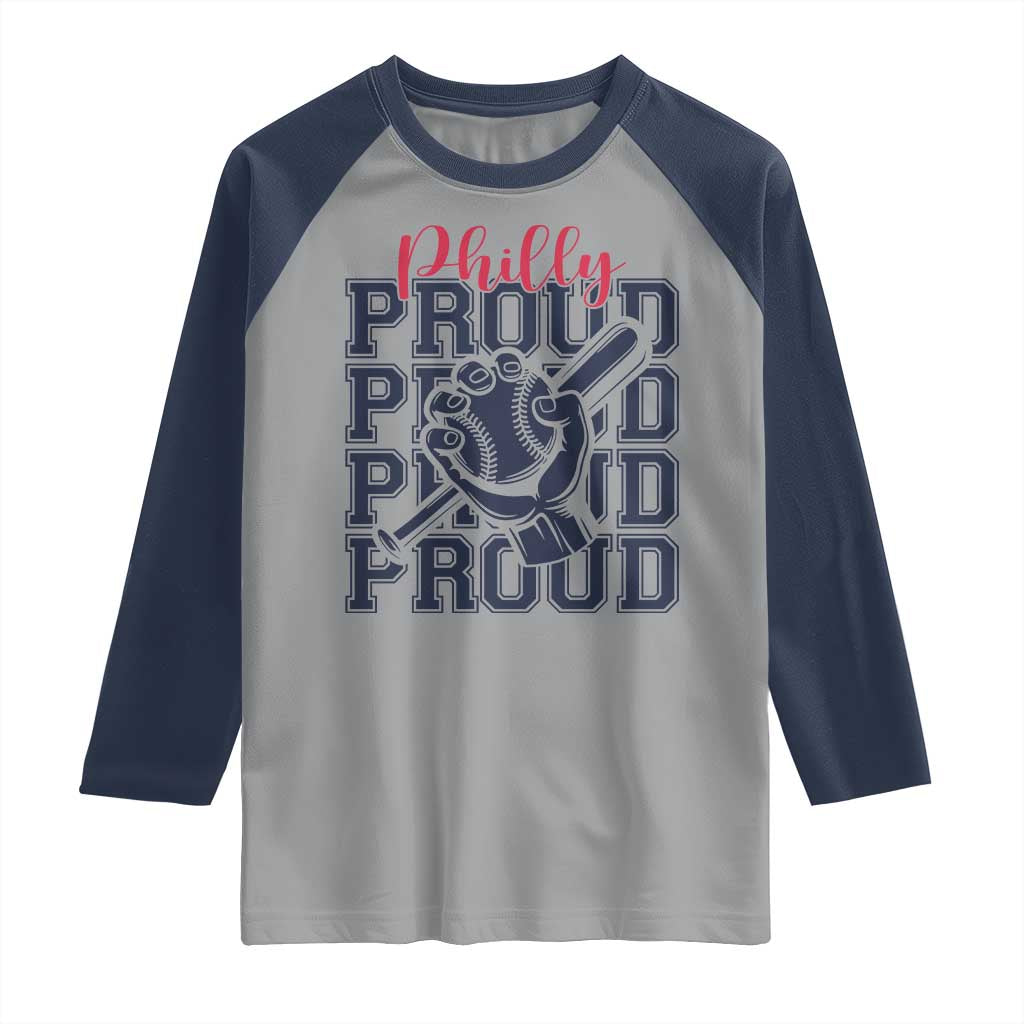 Baseball Lover Raglan Shirt Philly Baseball Spirit Proud Fan Sport Humor Gift TS12 Sport Gray Navy Print Your Wear