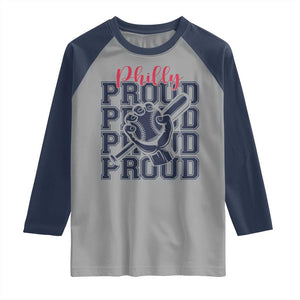 Baseball Lover Raglan Shirt Philly Baseball Spirit Proud Fan Sport Humor Gift TS12 Sport Gray Navy Print Your Wear