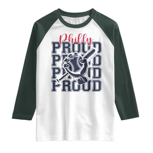 Baseball Lover Raglan Shirt Philly Baseball Spirit Proud Fan Sport Humor Gift TS12 White Dark Forest Green Print Your Wear