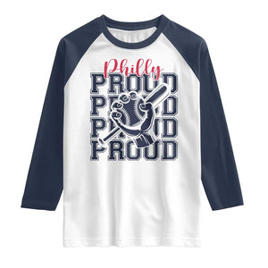 Baseball Lover Raglan Shirt Philly Baseball Spirit Proud Fan Sport Humor Gift TS12 White Navy Print Your Wear