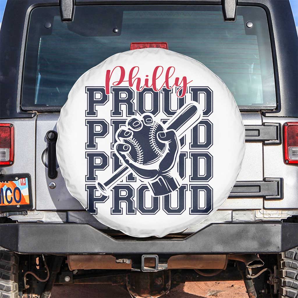 Baseball Lover Spare Tire Cover Philly Baseball Spirit Proud Fan Sport Humor Gift TS12 No hole White Print Your Wear