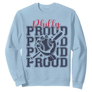 Baseball Lover Sweatshirt Philly Baseball Spirit Proud Fan Sport Humor Gift TS12 Light Blue Print Your Wear
