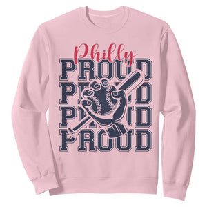 Baseball Lover Sweatshirt Philly Baseball Spirit Proud Fan Sport Humor Gift TS12 Light Pink Print Your Wear