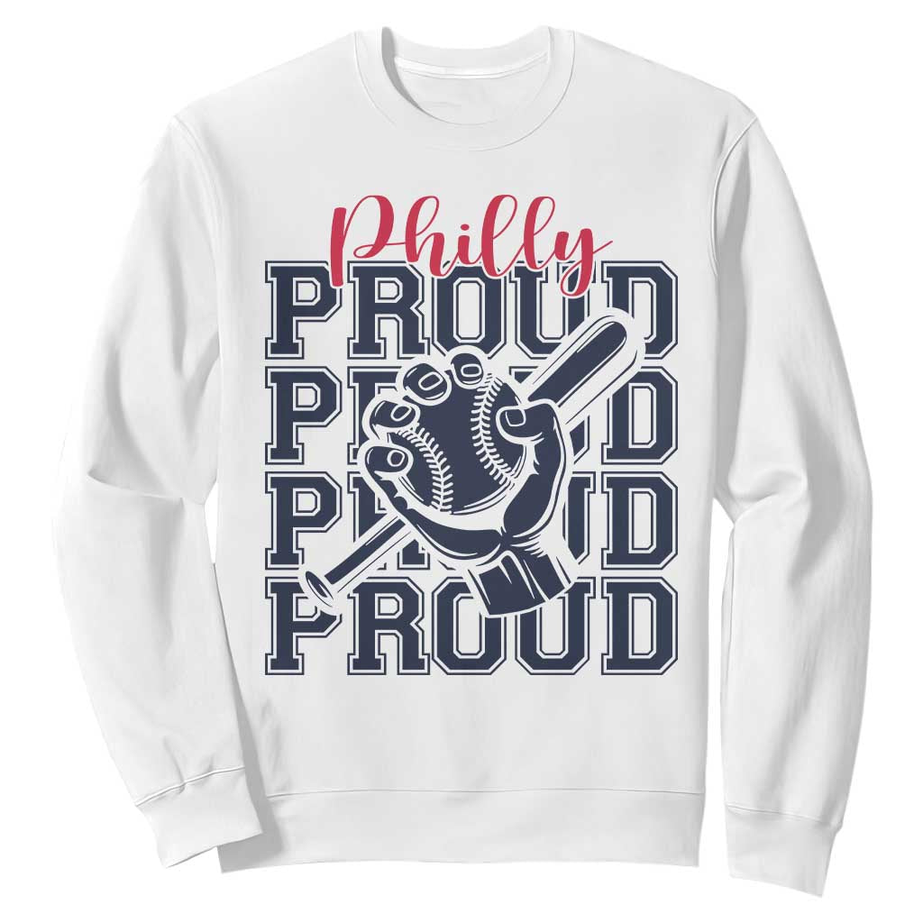 Baseball Lover Sweatshirt Philly Baseball Spirit Proud Fan Sport Humor Gift TS12 White Print Your Wear