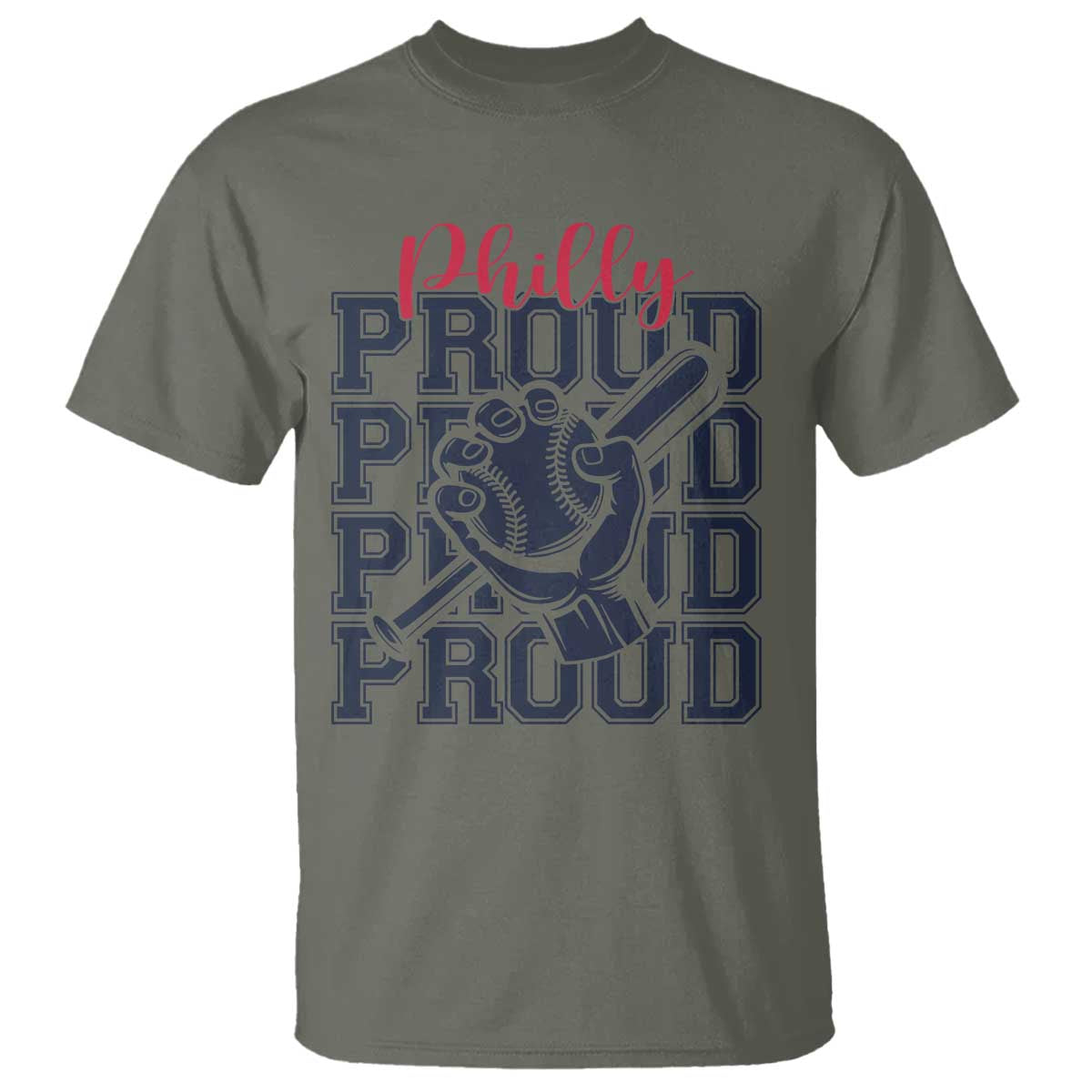 Baseball Lover T Shirt Philly Baseball Spirit Proud Fan Sport Humor Gift TS12 Military Green Print Your Wear
