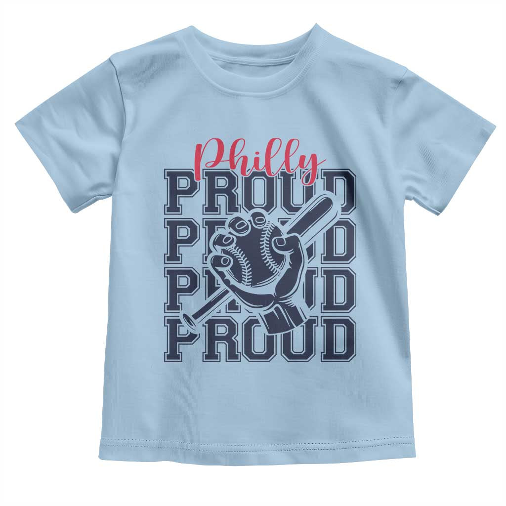 Baseball Lover Toddler T Shirt Philly Baseball Spirit Proud Fan Sport Humor Gift TS12 Light Blue Print Your Wear